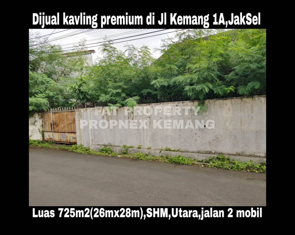 Dijual kavling premier di Jl Kemang 1a no 25,Jakarta Selatan.