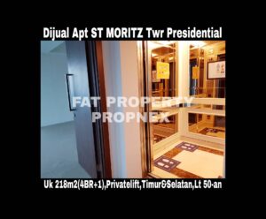 Dijual Apartment ST MORITZ Tower Presidential, tower paling ekslusif hanya 4 unit per lantai posisi paling private di ujung kompleks ST MORITZ.