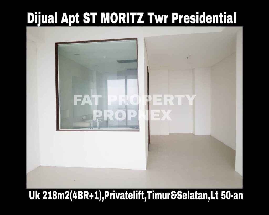 Dijual Apartment ST MORITZ Tower Presidential, tower paling ekslusif hanya 4 unit per lantai posisi paling private di ujung kompleks ST MORITZ.