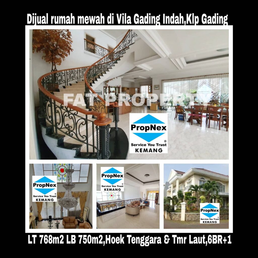 Dijual rumah mewah di Jl Villa Gading Indah,Kelapa Gading.