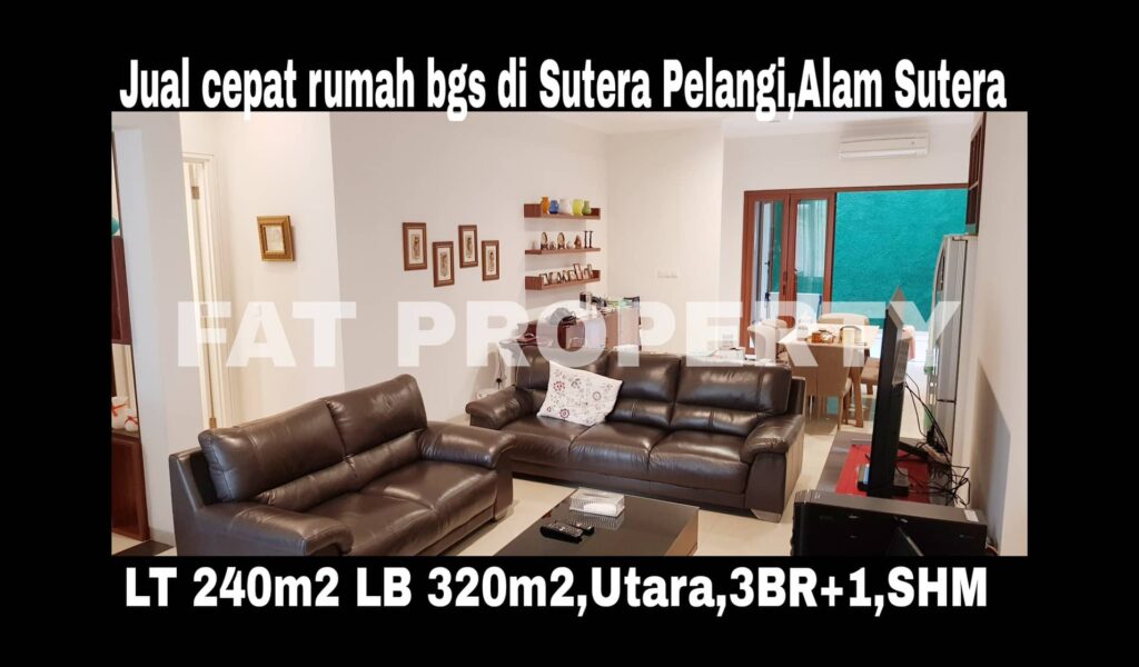 Jual cepat rumah bagus baru renov di Sutera Pelangi,Alam Sutera,Serpong.