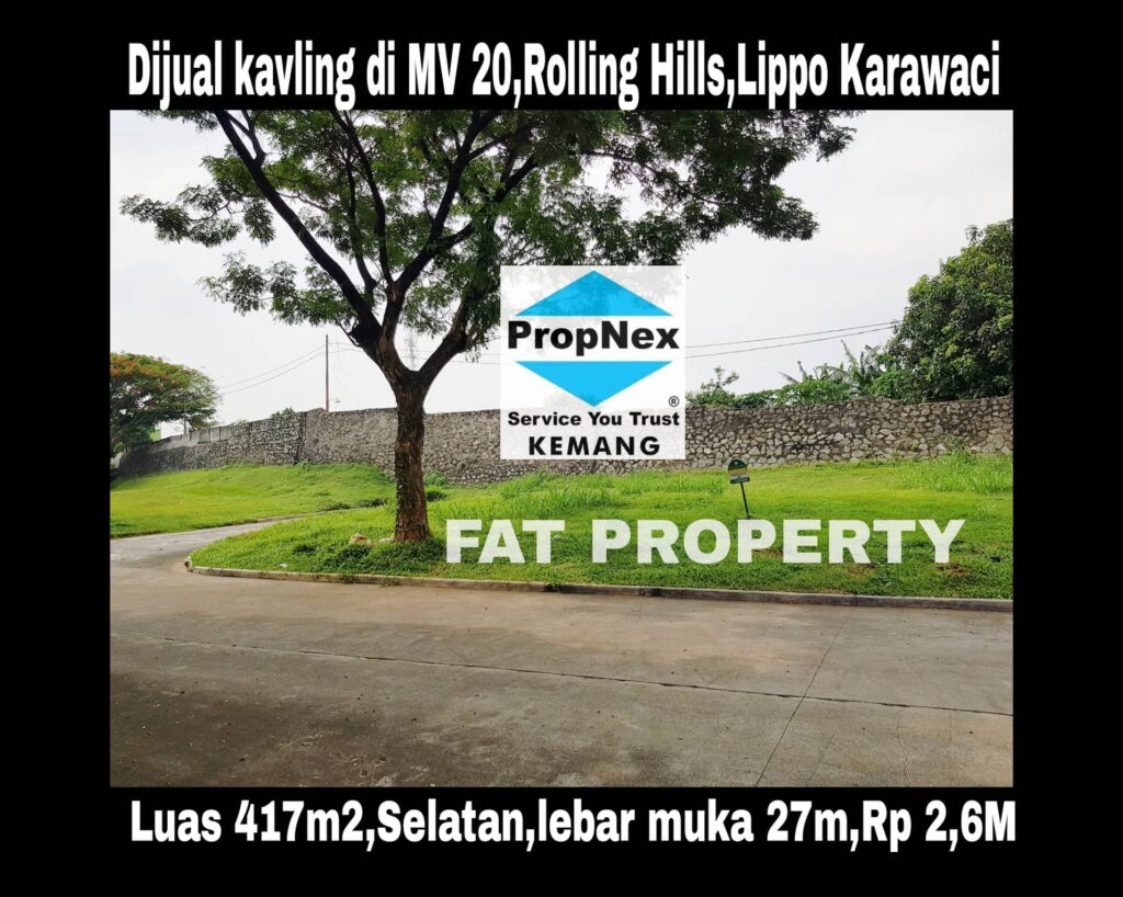 Dijual kavling hunian di Moreno Village 20,Rolling Hills,Lippo Karawaci.