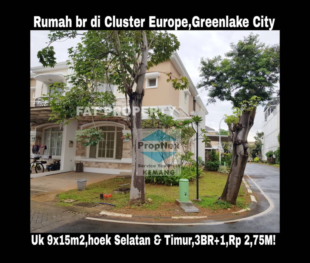 Dijual rumah baru bagus di Cluster Europe,Greenlake City.