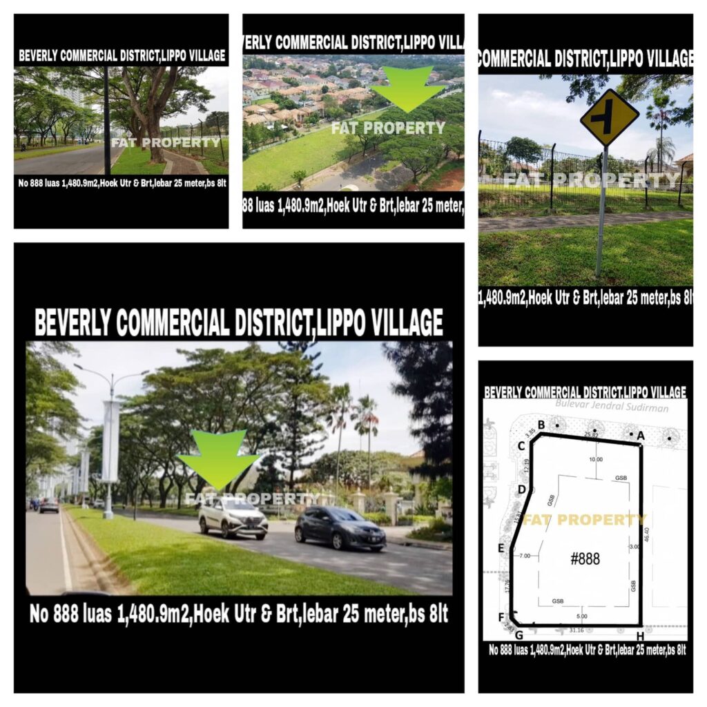 Dijual kavling komersil di CBD Lippo Karawaci: BEVERLY COMMERCIAL DISTRICT.