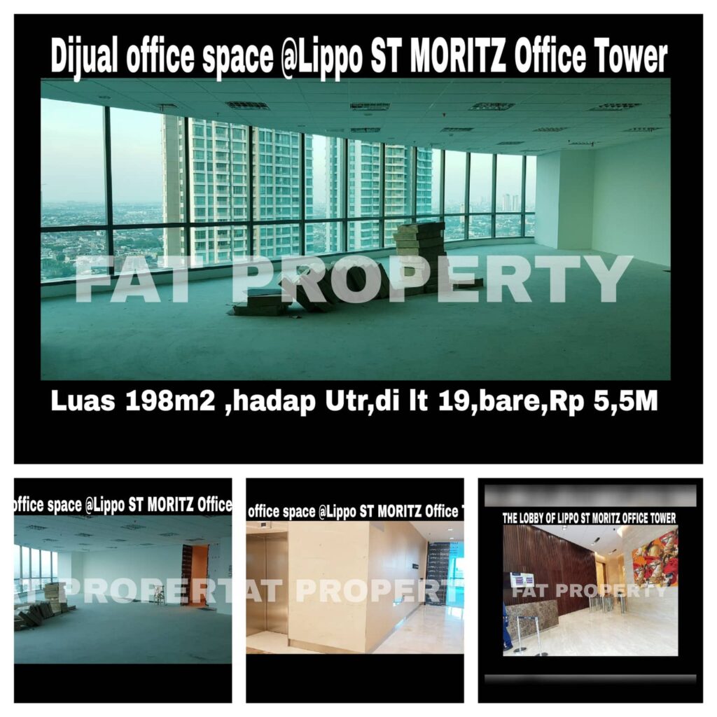 DIJUAL Office Space di kompleks paling bergengsi dan terkomplit di Jakarta Barat : LIPPO ST MORITZ OFFICE TOWER