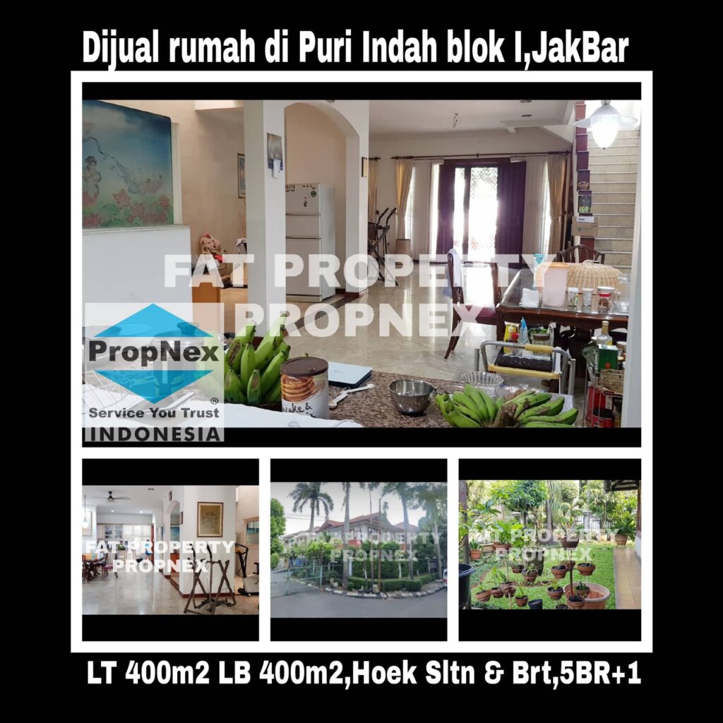 Dijual rumah di Puri Indah,Jakarta Barat.Dekat sekolah IPEKA & Pasar Puri.