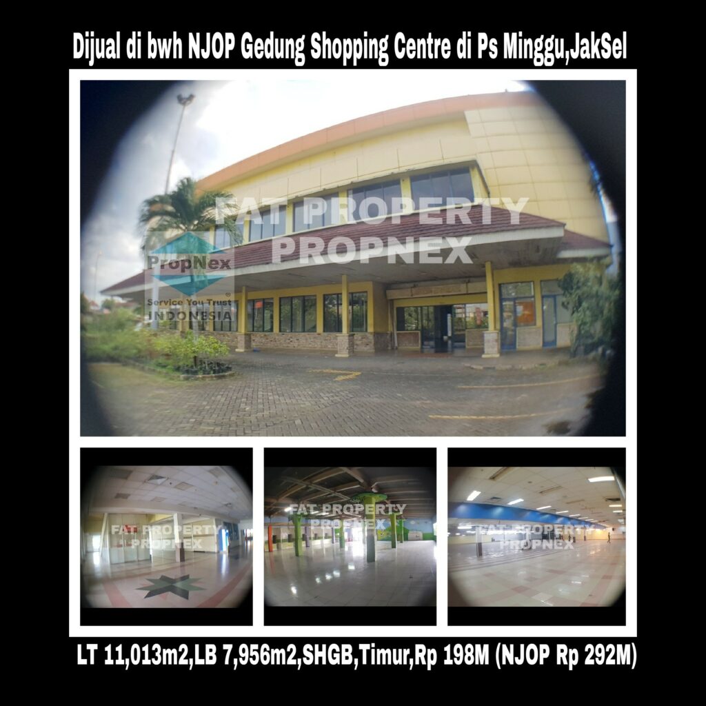 Dijual tanah komersil & bangunan ex gedung shopping centre di Pasar Minggu,Jakarta Selatan.