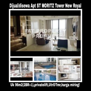 Dijual/disewakan Apartment ST Moritz di Jl Puri Indah Jakarta Barat.