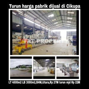 Dijual pabrik di Kawasan Industry Bonen Raya Serang km 18,8, Cikupa,Tangerang.
