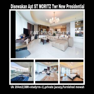 Disewakan Apartment ST MORITZ Tower New Presidential,tower terbaru dan terkeren dgn infinity pool di rooftop spt di MBS Singapore.
