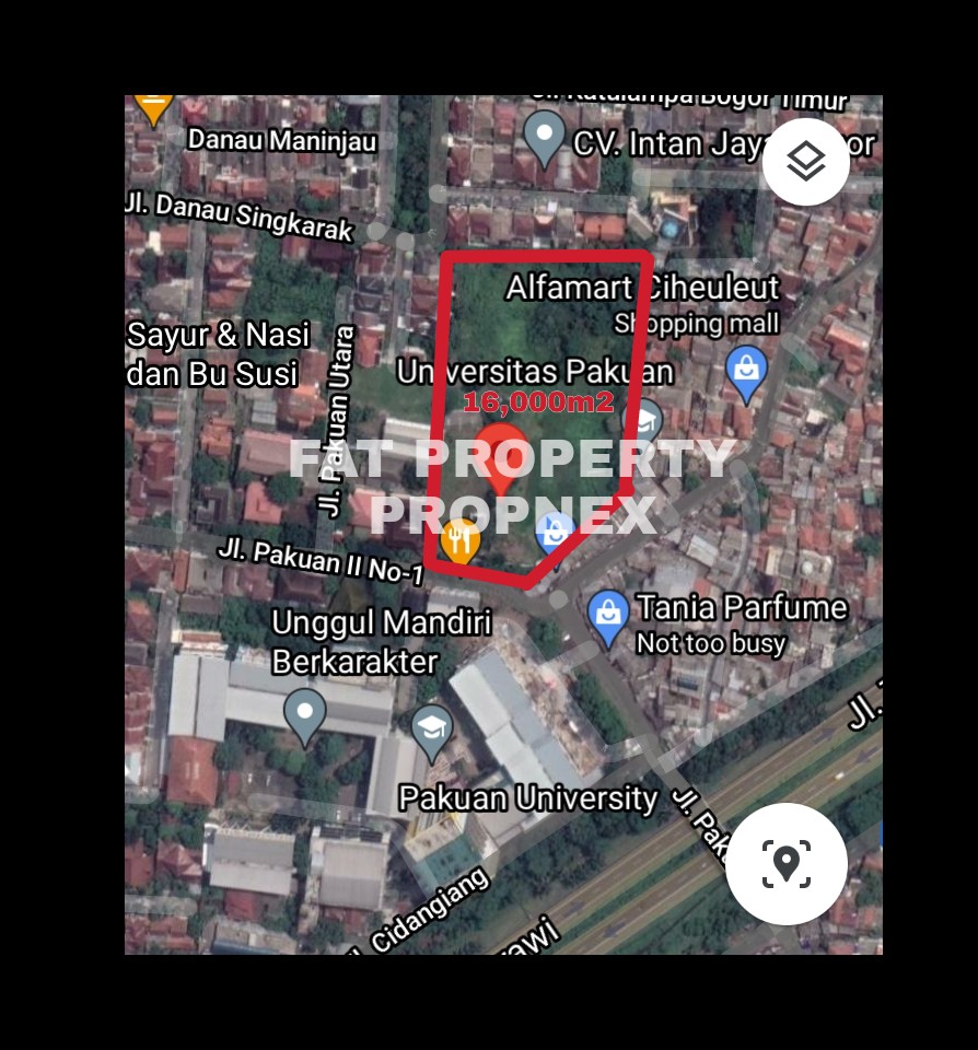 Dijual lahan komersil di Jl. Pakuan,Bogor.