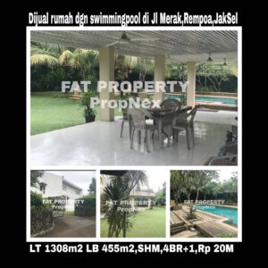 Dijual rumah mewah dengan swimming pool di Jl. Merak no.5 Rempoa Permai Housing, Jakarta Selatan 