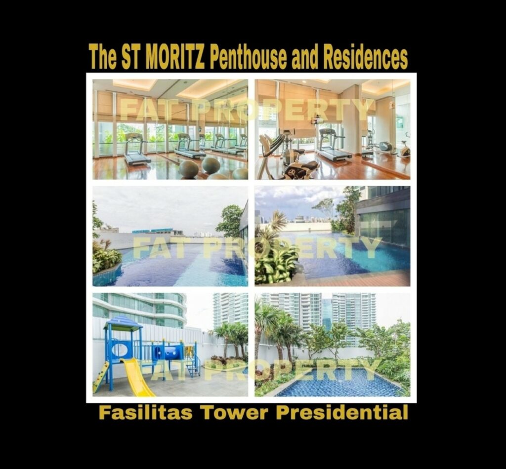 Dijual / Disewakan Apartment ST MORITZ Tower Presidential, tower paling ekslusif hanya 4 unit per lantai posisi paling private di ujung kompleks ST MORITZ.