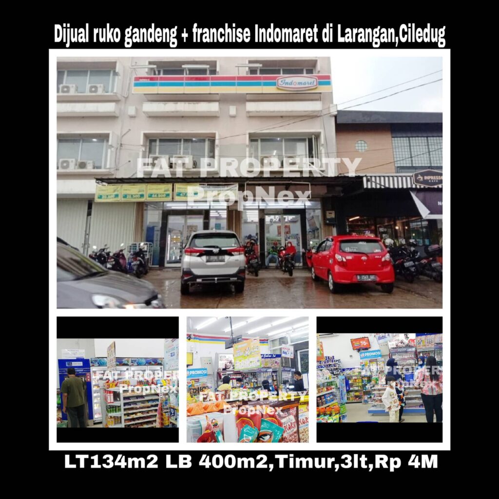 Dijual ruko gandeng di Jl. Inpress 8 Larangan Ciledug,Tangerang,dkt perbatasan JakBar n Tangerang.