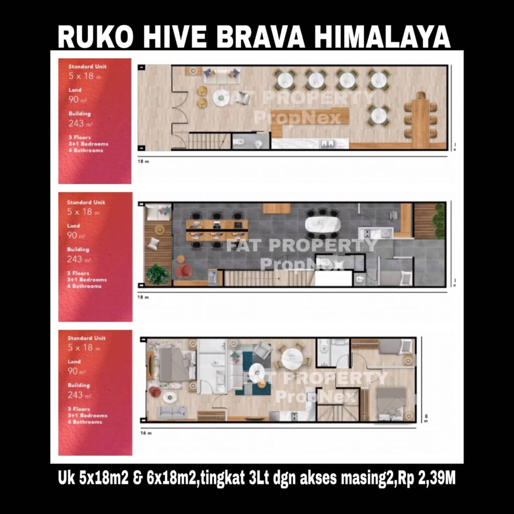Segera launching ruko di bagian depan komplek Brava Himalaya,menghadap Jl.Boulevard Palem Raya,Lippo Village: Ruko Hive Brava.