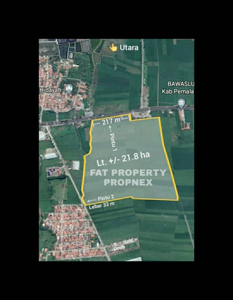 Dijual lahan industry di pinggir jalan,di Jl Nasional, Lawang Rejo, Pemalang,Jawa Tengah.
